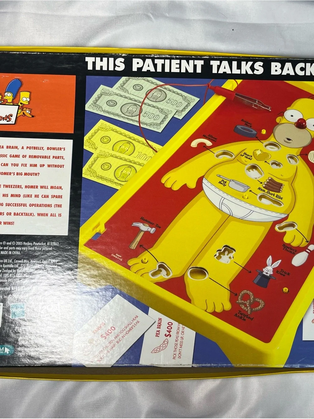 Vintage Milton Bradley The Simpsons Operation Board Game 2005 Tested Works